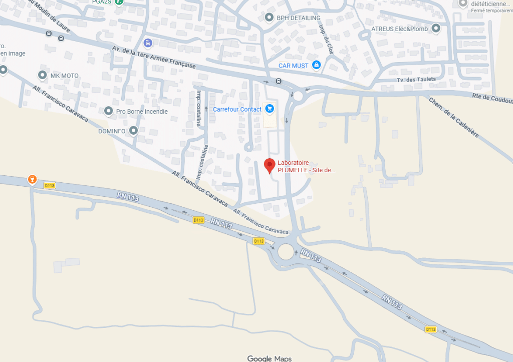 Plan d’accès au laboratoire de Lançon-Provence