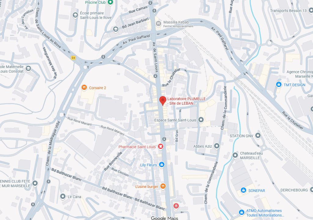 Plan d’accès au laboratoire Marseille Saint-Louis